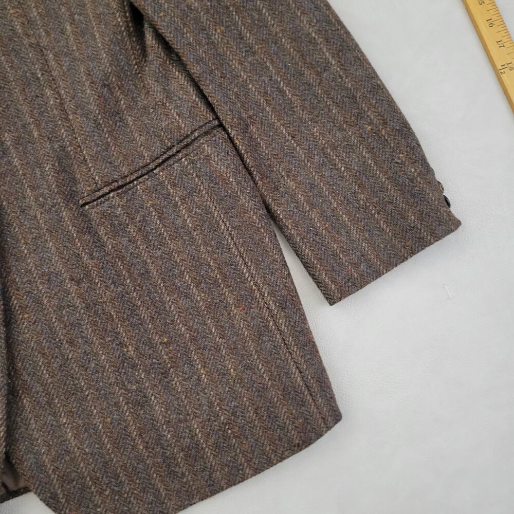Haggar Mens 44L Gallery Jacket Sport Coat Check Donegal Tweed Vintage - Picture 3 of 10